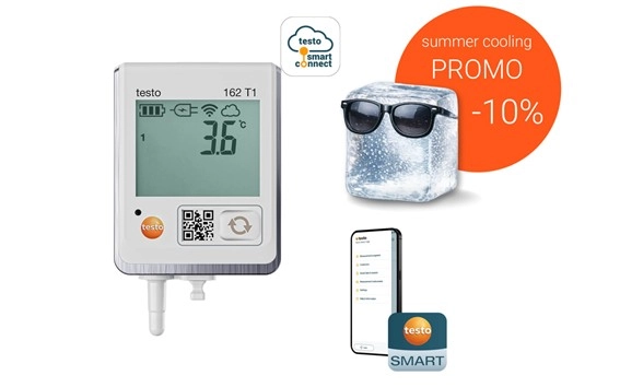 Sistema de registro y alarmas online testo 162 T1 - Con pantalla y sensor de temperatura integrado