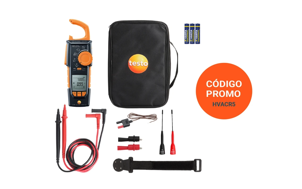 Set Premium pinza vatimétrica testo 770-3 - Con accesorios prácticos para facilitar la medición