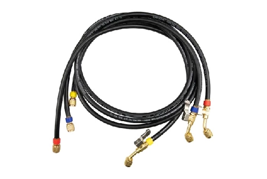 Producto Set de 3 mangueras de llenado 1/4" - 1/4" SAE con válvula - Para analizadores de refrigeración Testo