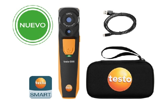 Set cámara termográfica testo 860i - Cámara para smarphone, con cable USB-C y estuche de transporte