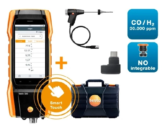 Set analizador de combustión testo 300 Longlife - Con dilución sin impresora