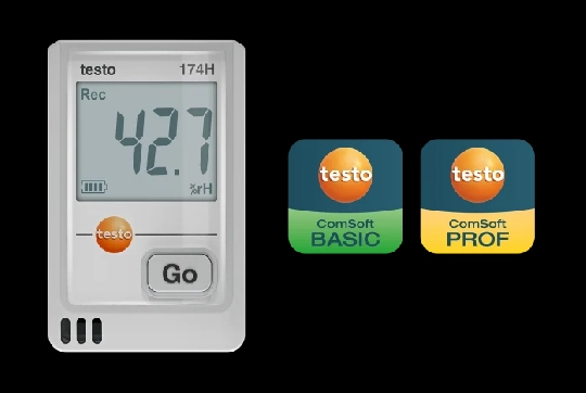 Producto Registrador de humedad y temperatura testo 174 H - Con cable USB-C y software para PC