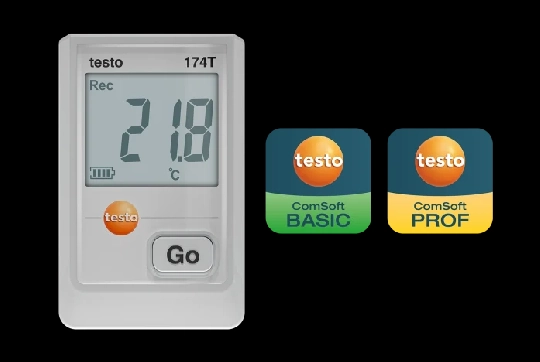 Registrador de temperatura testo 174 T - Con cable USB-C y software para PC