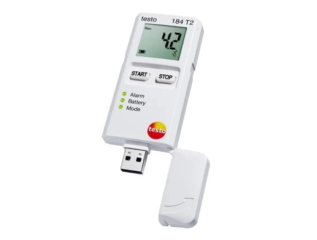 Monitor de temperatura USB testo 184 T2 - Monitor de temperatura para medios de transporte